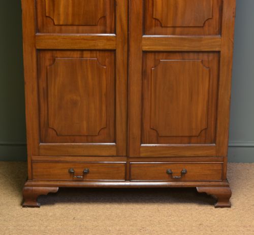 fig 1. Quality Figured Mahogany Antique Victorian Double Wardrobe