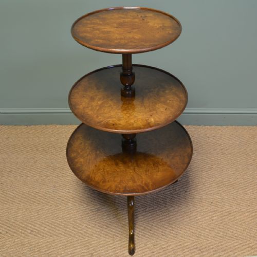 fig 1. Stunning Pollard Oak Three Tier Occasional Antique Edwardian Table 