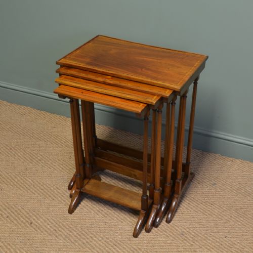 Stunning Quality Nest of Four Edwardian Inlaid Mahogany Tables