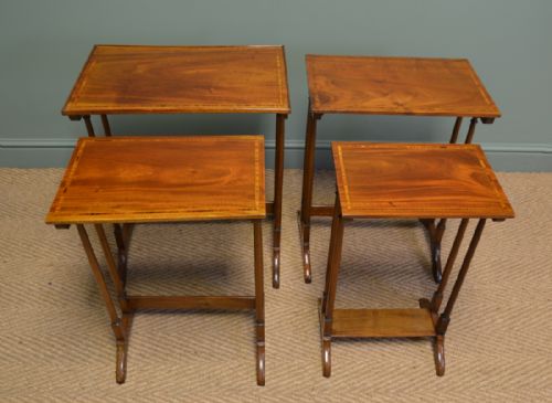 fig 1. Stunning Quality Nest of Four Edwardian Inlaid Mahogany Tables