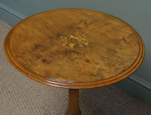 fig 1. Spectacular Victorian Inlaid Walnut Antique Occasional Table 