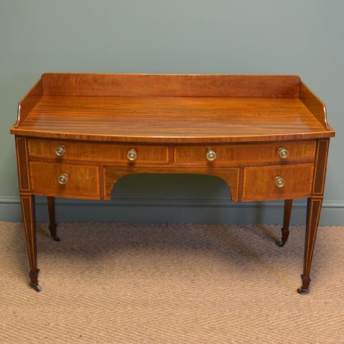 
Stunning Victorian Figured Mahogany Antique Writing Table
