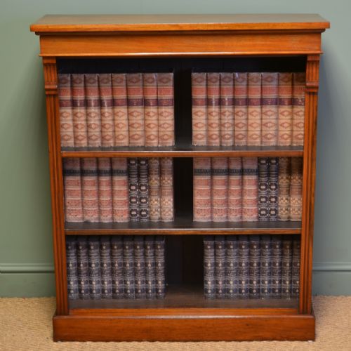 Quality Victorian Walnut Antique Open Bookcase