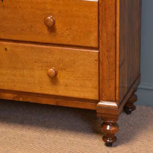 fig 2. Spectacular Early Victorian Figured Oak Antique Chest Of Drawers