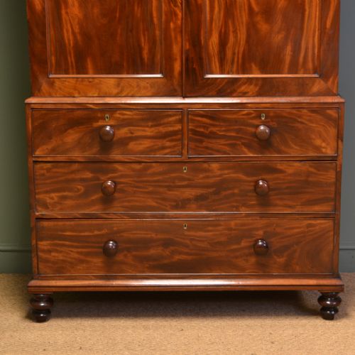 fig 1. Spectacular Figured Mahogany Regency Antique Linen Press