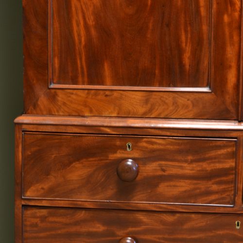 fig 2. Spectacular Figured Mahogany Regency Antique Linen Press