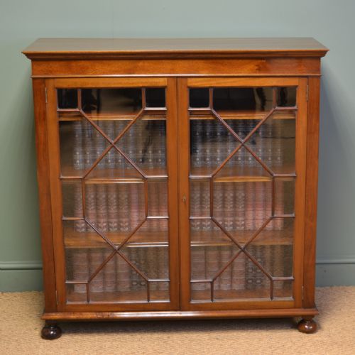 
Superb Quality Edwardian Figured Mahogany Antique Astragal Glazed Bookcase
