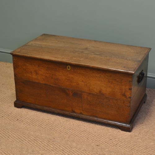 Victorian Figured Oak Antique Low Coffer