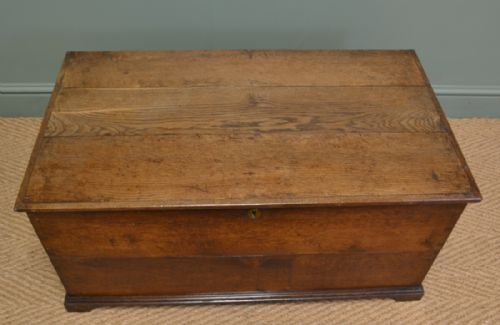 fig 1. Victorian Figured Oak Antique Low Coffer
