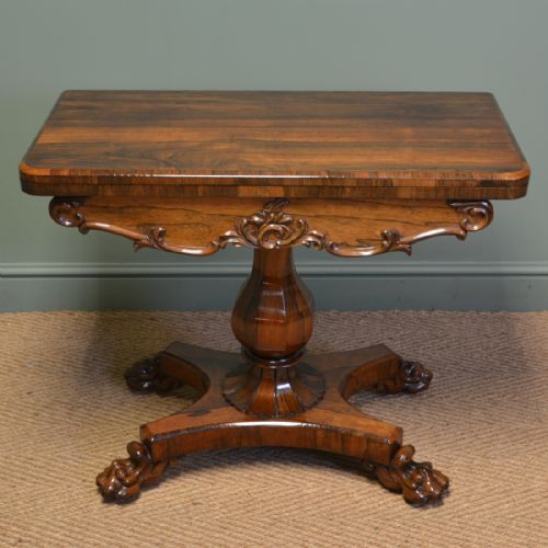 
Sensational Figured Rosewood Victorian Antique Card / Games Table
