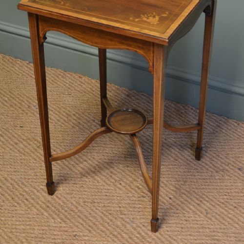 fig 1. Stunning Edwardian Inlaid Antique Walnut Occasional Table