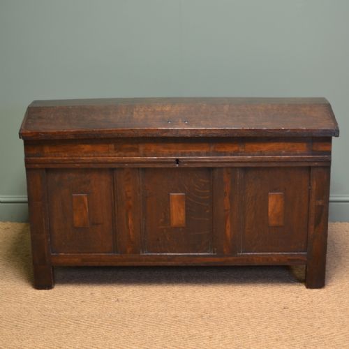 
Unusual Georgian Oak Antique Dome Top Coffer

