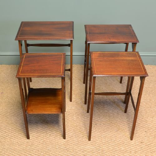 fig 1. Spectacular Nest of Four Edwardian Mahogany Antique Occasional Tables