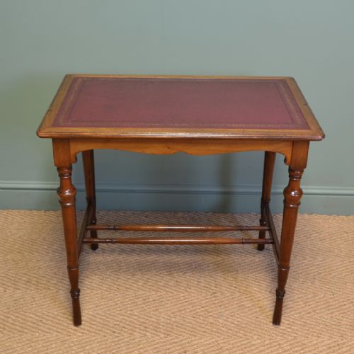 Quality Victorian Arts and Crafts Walnut Antique Side / Writing Table by Lambs of Manchester