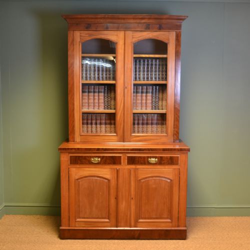 
Victorian Mellow Mahogany Antique Bookcase on Cupboard / Dresser
