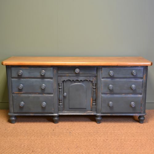 Victorian Painted Pine Antique Dresser Base / Sideboard