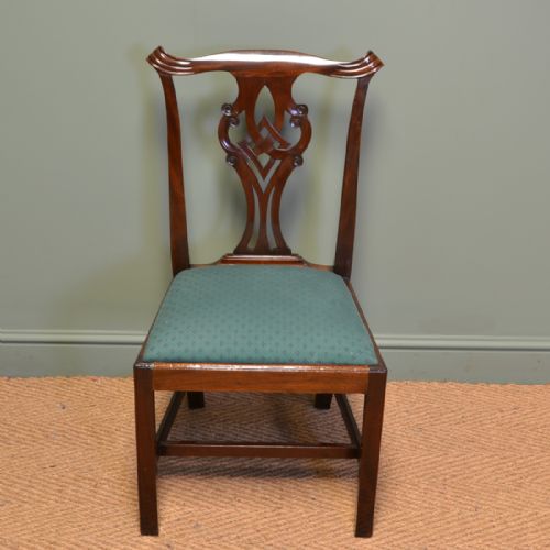 fig 2. Spectacular Quality Set of Eight Victorian Chippendale Design Antique Dining Chairs