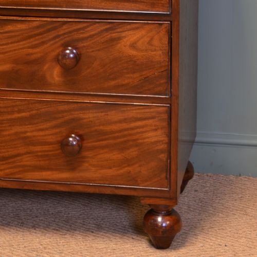 fig 1. Beautiful Country Figured Mahogany Regency Antique Chest Of Drawers
