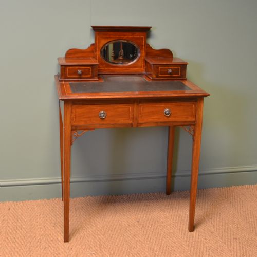 Elegant Small Edwardian Inlaid Antique Bijouterie / Writing Table