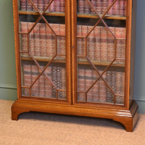 fig 1. Spectacular Inlaid Astragal Glazed Victorian Antique Bookcase