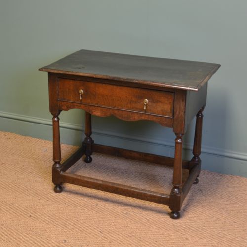 Period Oak Georgian Country Antique Side Table / Low Boy