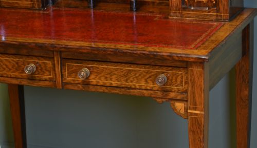 fig 1. Spectacular Inlaid Rosewood Victorian Antique Writing Table