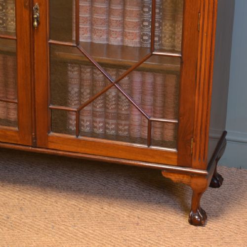fig 1. Quality Edwardian Mahogany Antique Glazed Bookcase by S&H Jewell
