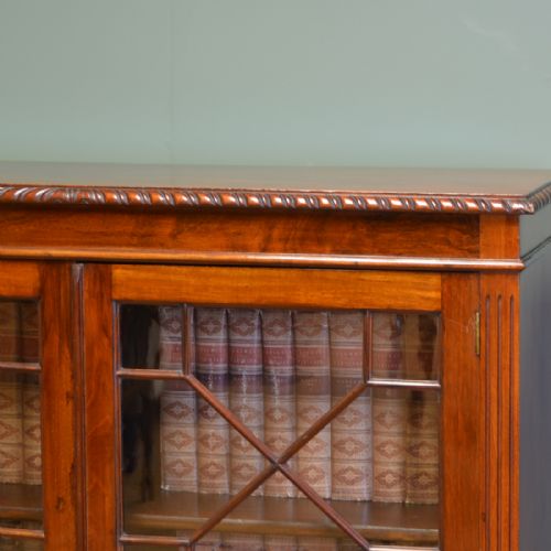 fig 2. Quality Edwardian Mahogany Antique Glazed Bookcase by S&H Jewell