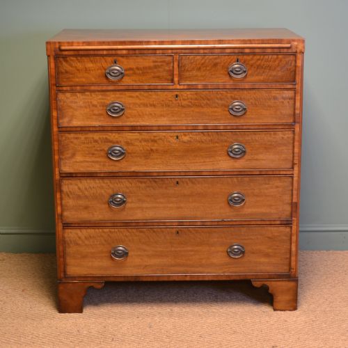 Country House Regency Tall Antique Mahogany Chest of Drawers