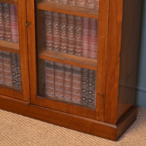 fig 1. Slim Victorian Walnut Glazed Antique Bookcase