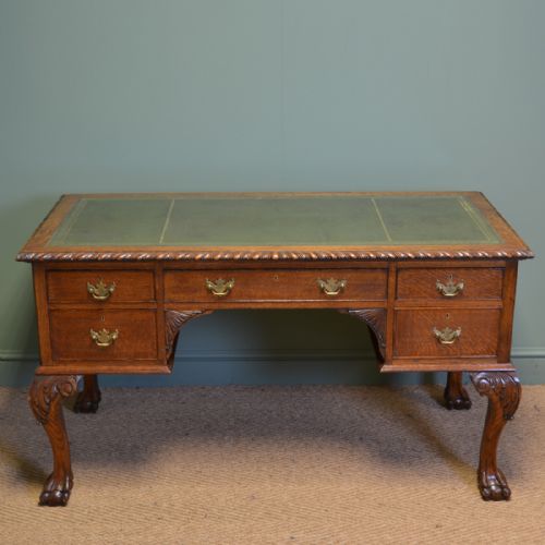 Spectacular Victorian Oak Antique Desk