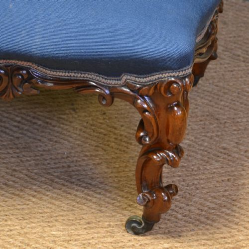 fig 1. Fine Quality Victorian Walnut Antique Small Settee