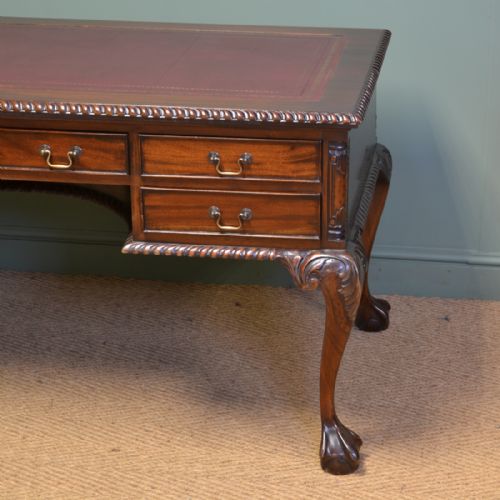 fig 1. Large Victorian Antique Mahogany Partners Desk
