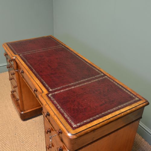 fig 1. Fine Quality Victorian Mahogany Antique Pedestal Desk
