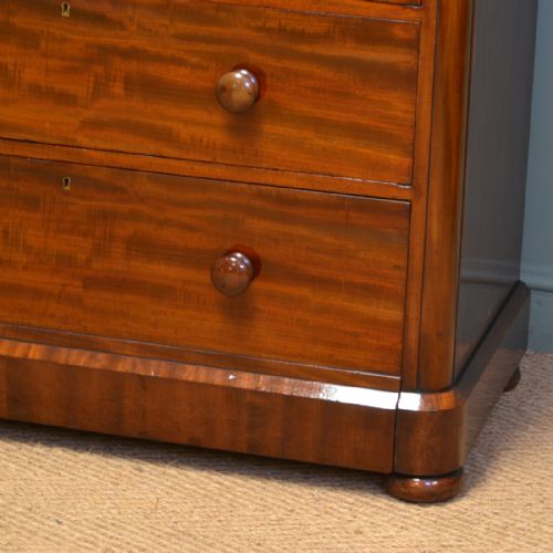 fig 1. Superb Quality Victorian Figured Mahogany Antique Chest Of Drawers