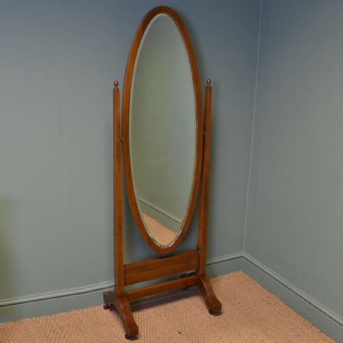 Elegant Edwardian Mahogany Antique Tilting Cheval Mirror