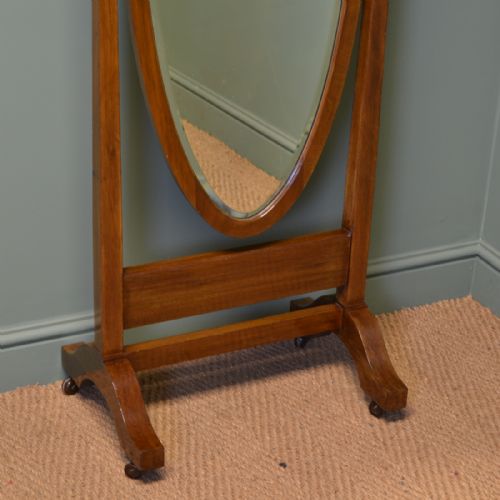fig 1. Elegant Edwardian Mahogany Antique Tilting Cheval Mirror