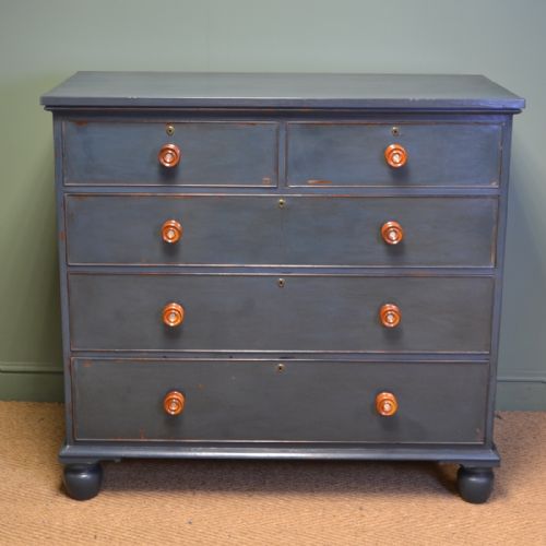 
High Quality Victorian Painted Antique Chest of Drawers
