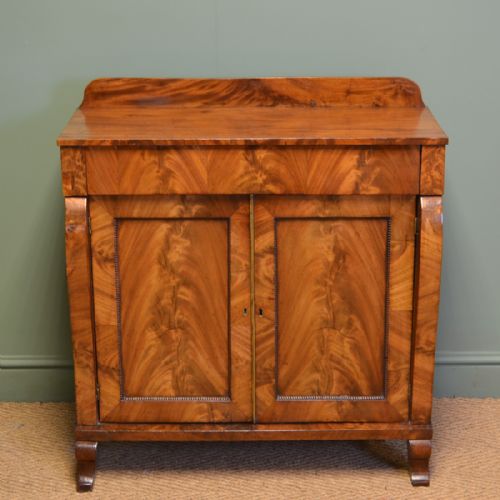 Small Figured Golden Mahogany Antique Victorian Chiffonier / Cupboard
