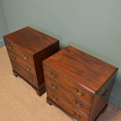 fig 1. Unusual Pair Of Small Mahogany Antique Bedside Chests