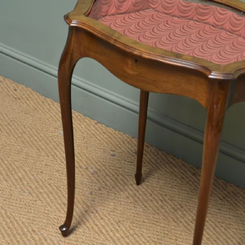 fig 1. Elegant Edwardian Walnut Antique Bijouterie Table