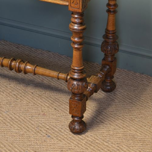 fig 1. Spectacular Golden Oak Victorian Edwards & Roberts Antique Side Table