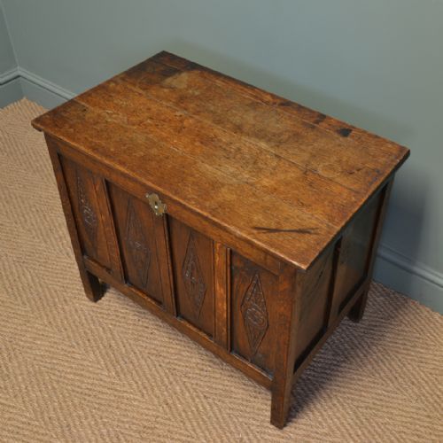 Small Period Oak Country Antique Georgian Coffer