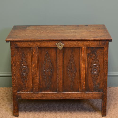 fig 1. Small Period Oak Country Antique Georgian Coffer