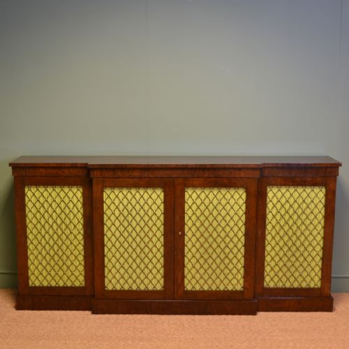 Spectacular Break Fronted Victorian Figured Walnut Antique Cabinet