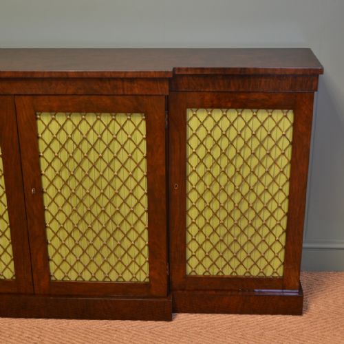 fig 1. Spectacular Break Fronted Victorian Figured Walnut Antique Cabinet