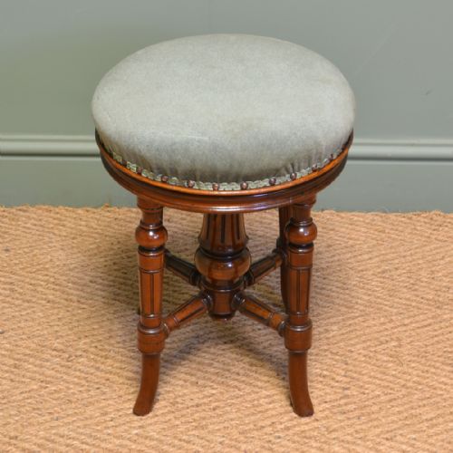 Quality Victorian Walnut Antique Revolving Stool
