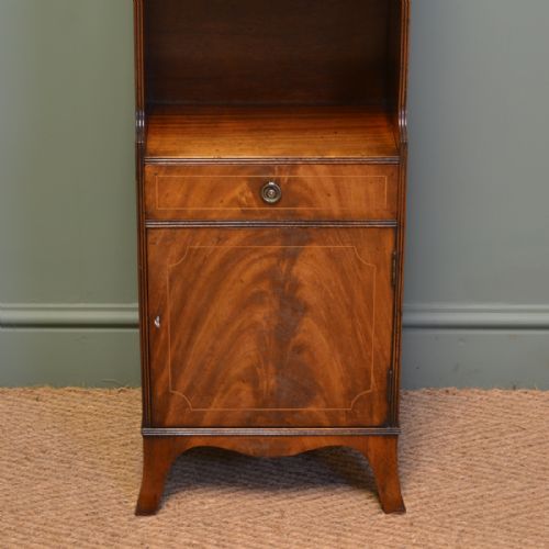 fig 1. Quality Small Edwardian Figured Mahogany Antique Waterfall Bookcase