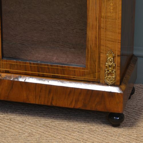 fig 1. Superb Quality Victorian Figured Walnut Antique Pier Cabinet