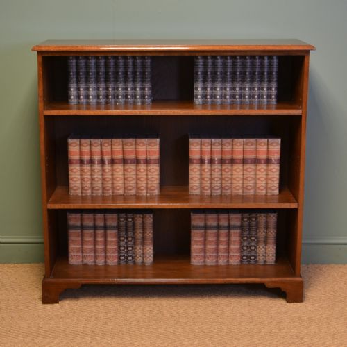 Edwardian Walnut Antique Open Bookcase